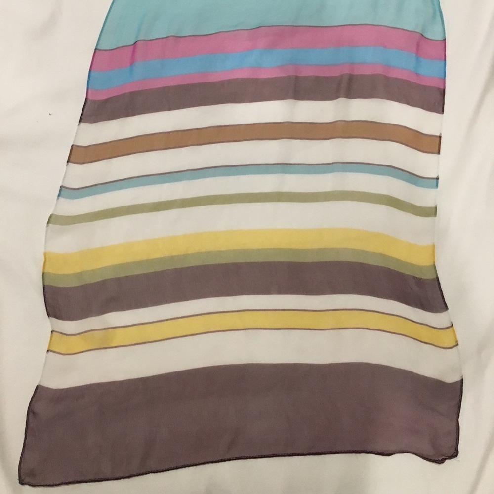 Sheer Striped Multi Color Scarf